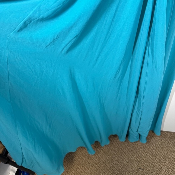 Azazie Blue Teal Wedding Guest Bridesmaid Long Formal Event Dress Missing Size - Picture 9 of 14